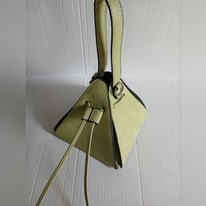 Elegant Crocodile Faux Leather Pyramid Top Handle Bag